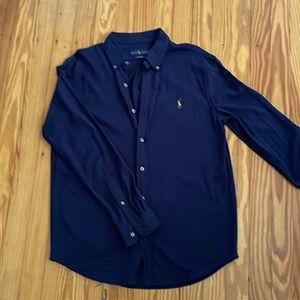 Men’s Ralph Lauren long sleeve  knit polo button down shirt size L